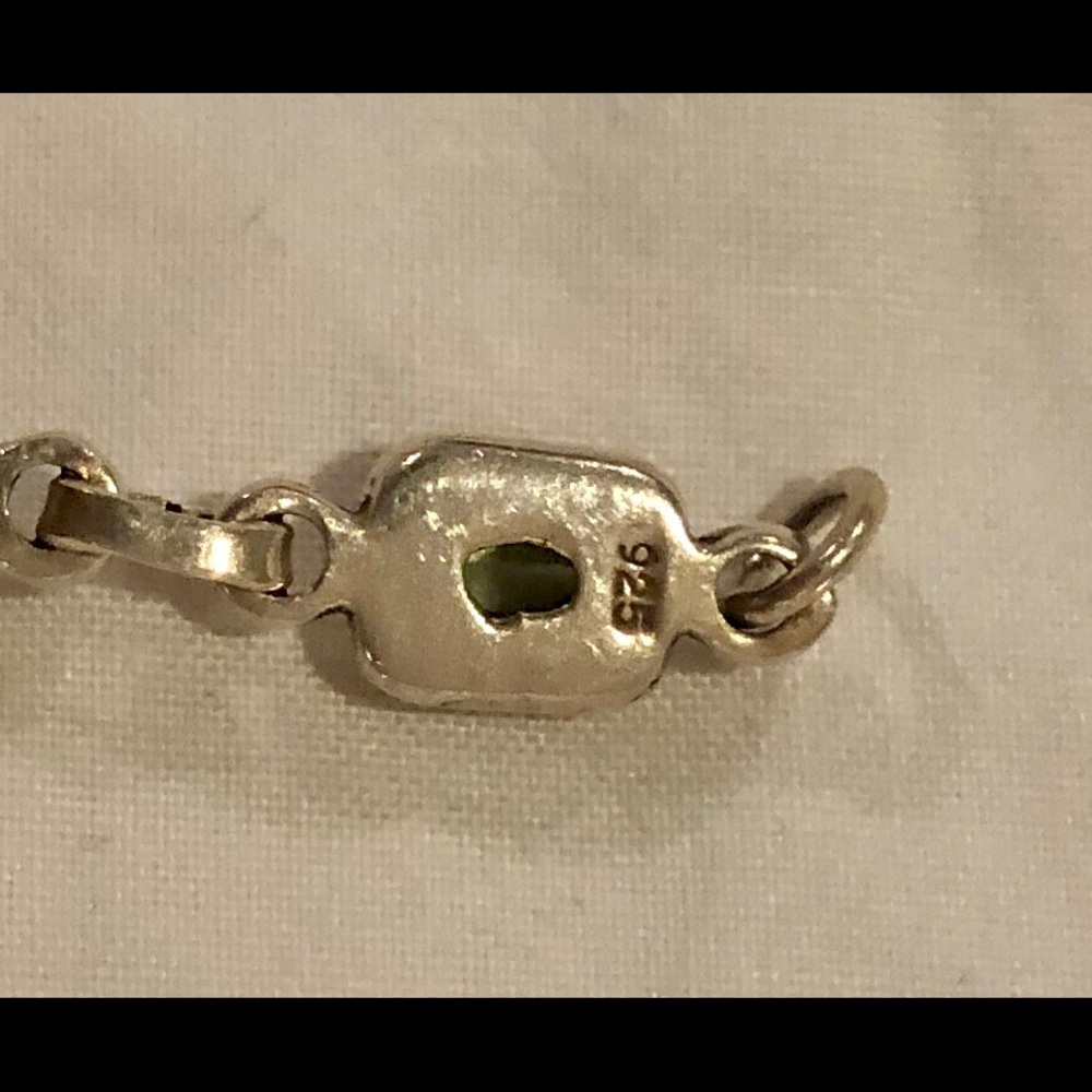 sterling silver and peridot link bracelet - Picture 6 of 6